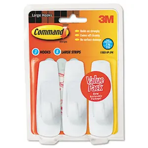 3M  Scotch Command Adhesive Hook Value Pack Large Holds 5-lb White 3 per Pack
