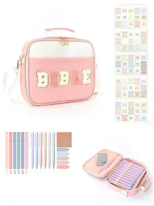 Large Capacity Bible Storage Bag, Handheld Letter Shoulder Bag, High Aesthetic Portable Book Organizer, Casual Plain Design, All Seasons Use