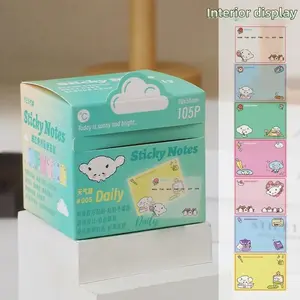 105pcs Gradient Pearl Sticky Notes, Adhesive Memo Pads, Transparent Pull-Out Notepads, School & Office Supplies, Back-To-School Gifts
