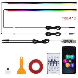 RGB EL Wire 12V Car Neon Lights, App-Controlled Flexible Interior Atmosphere Strip Light