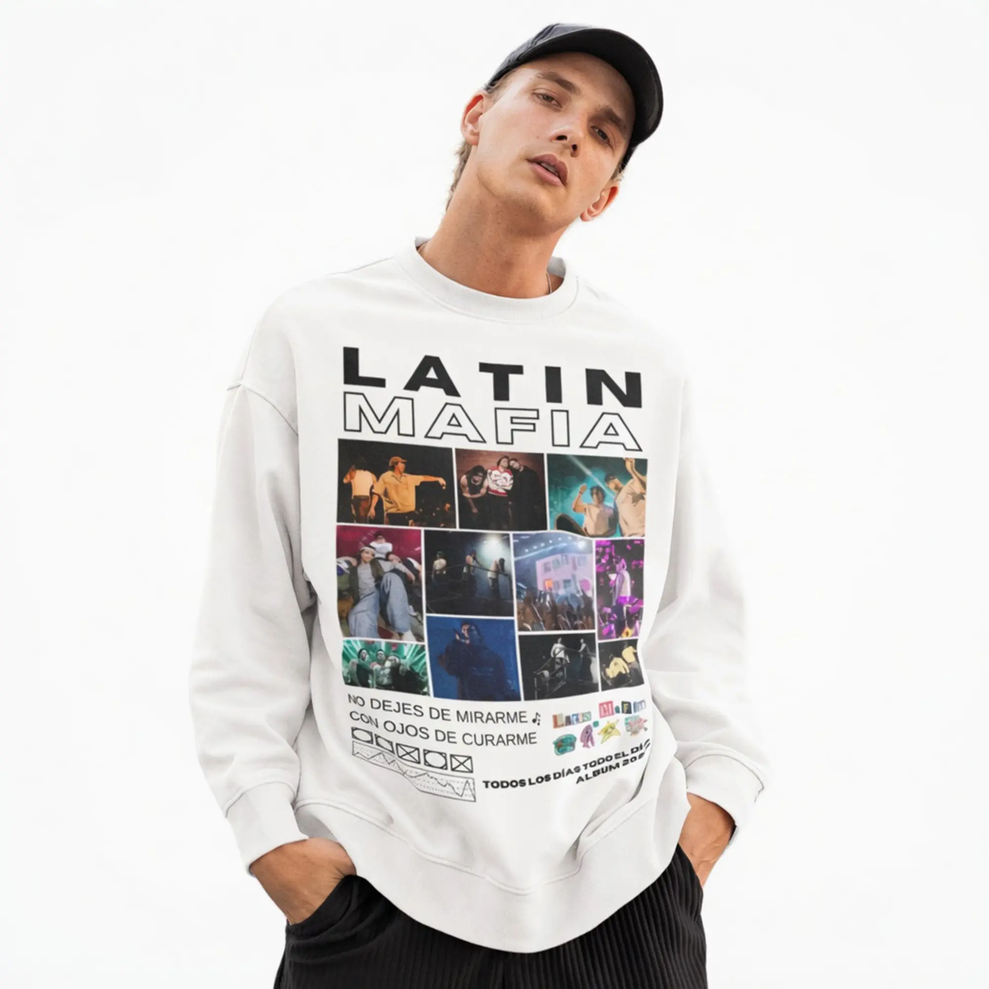 Women's Retro Latin Mafia Spandex T-Shirt - 90S Vintage Mexican Band, Round Neck, Stretch, Sport Style for Him & Her
