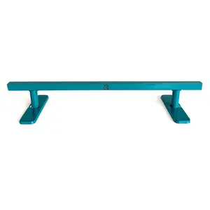 Straight, Square Fingerboard Rail V2, 10" Long - Steel Construction - Made in USA - Teak Teal