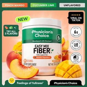 Physician's Choice Easy Mix Fiber Powder - Natural Soluble Prebiotic Fiber Supplement for Regularity, Digestion & Gut Health - No Clumping or Grit