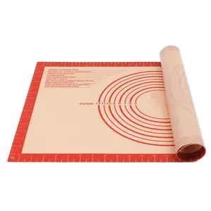 24x16 Inch Extra Thick Silicone Baking Mat with Measurements, Non-slip and Reusable - For Cookies, Bread, Pastry