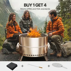 Ciays Smokeless Firepit, 19" Portable Fire Pit, Patented Technology, Steel Grill Rack, Fire Poker, Bag, Easy Setup, Camping, Wood Patio#TikTokShopBlackFriday
