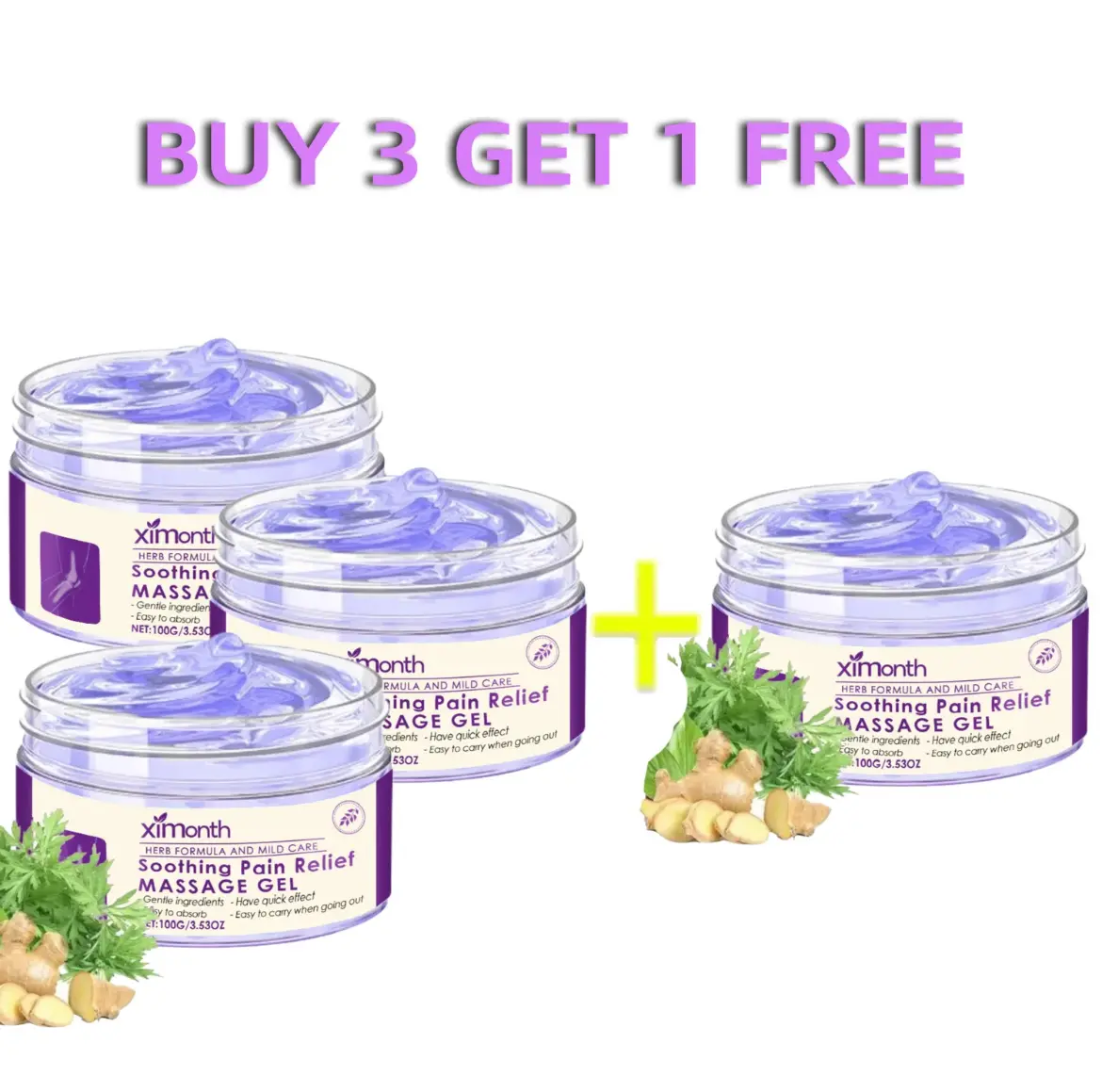 【Buy 3 Get 1 Free】Ximonth Joint Care Gel Knee Lumbar Shoulder Neck Muscle Massage Cream Gel with Artemisia Argyi Leaf & Ginger for Deep Comfort - Solution