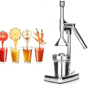 Manual Citrus Juicer, Commercial Grade Cast Iron Heavy Duty Juice Press, Professional Hand Press Juicer with Removable Strainer & Stainless Steel Cup for Orange Lemon Pomegranate Grapefruit， multi-functional tool