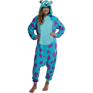 Disney Monsters Inc. Adult Sulley Kigurumi Sherpa Fleece Cosplay Costume One Piece Union Suit