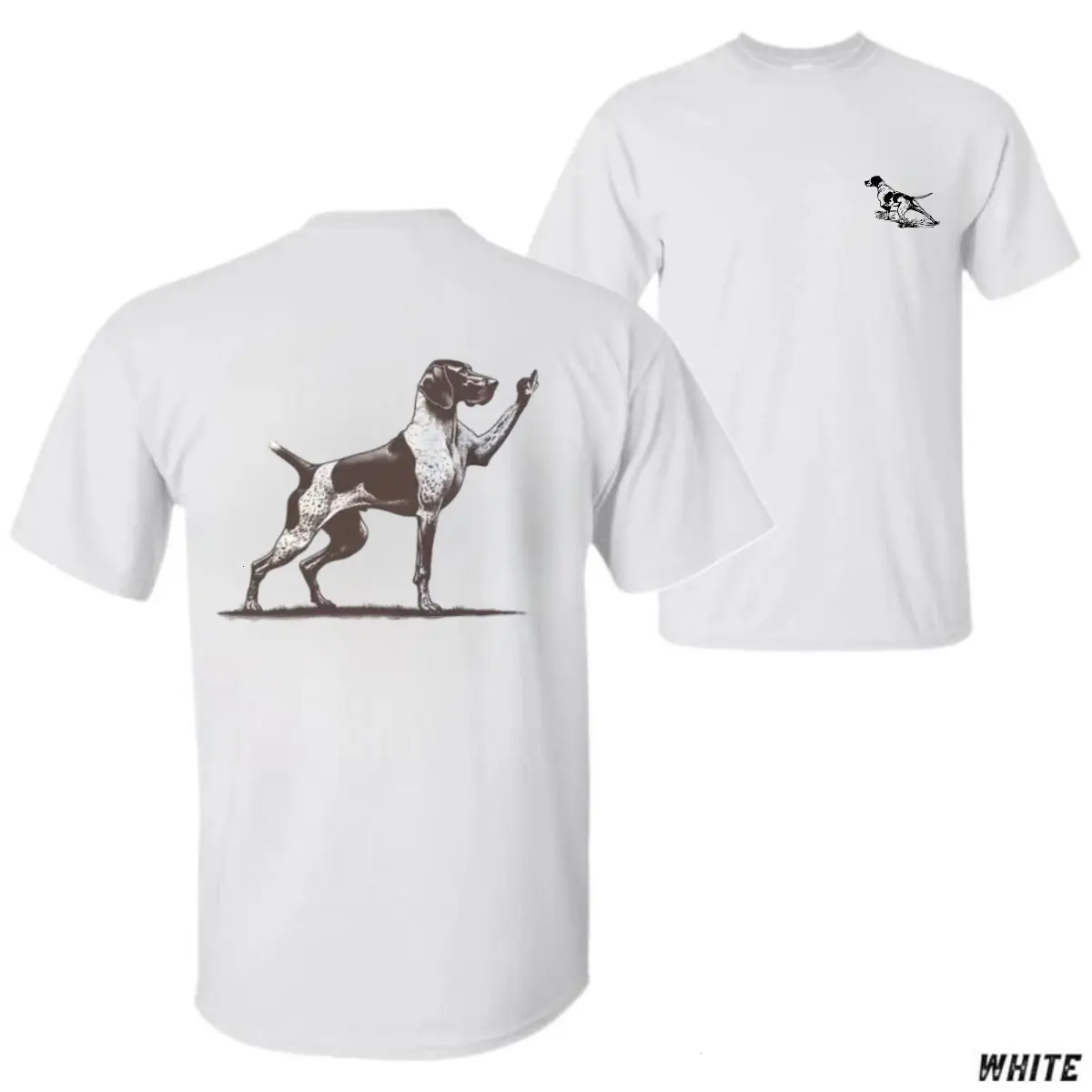 Vintage Pointer Dog T-Shirt US Cotton Outdoor Hunting Style Tee for Dog Lovers Soft USA Fit - KitchenEra