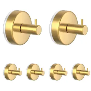6 Pcs Heavy-Duty Vacuum Suction Cup Hooks, 5kg Load Stainless Steel Wall Hooks, Waterproof & Rust-Proof, Easy Installation for Towels & Coats, Shower Towel Hooks