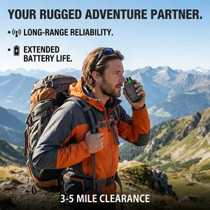 Walkie Talkies 2 Pack 16CH with Type-C Charging Station & Earpieces, Rechargeable UHF Two Way Radios for Camping Hiking Work Audio