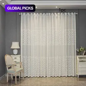 Hollow Out Design Finished Curtain, Modern Simple Luxury Curtain, Light-transmitting Window Decoration for Balcony, Bedroom, Living Room and Office