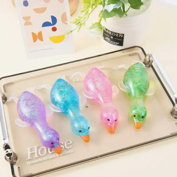 1Pc Glitter Crystal Duck Soft Slow Rebound Sticky Stress Relief Toy, Cute for All Ages, Ideal for Holiday, Birthday, Easter, Halloween, Christmas & Mother's Day Gifts