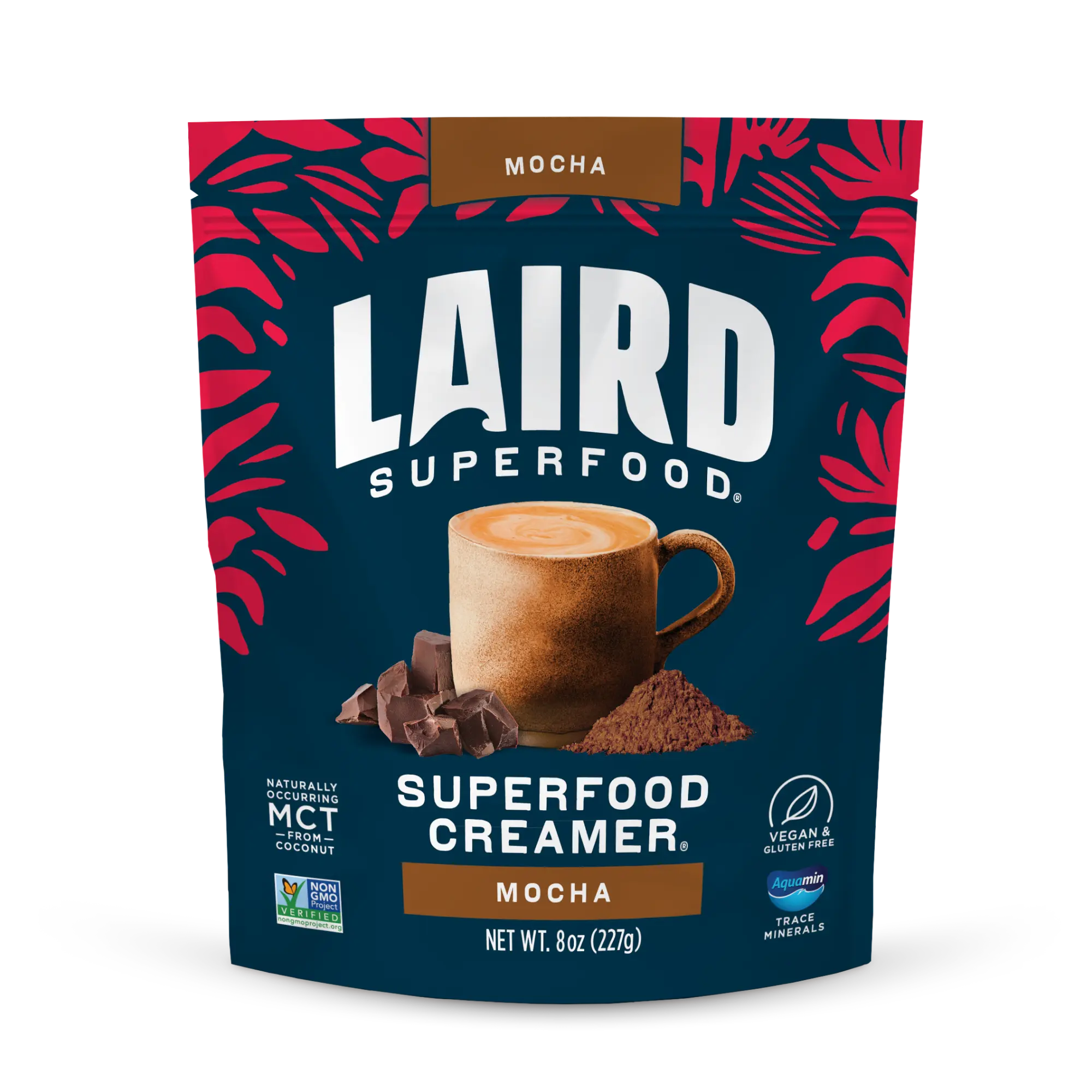 Laird Superfood Mocha Creamer (227g)with Coconut Milk, Non-GMO Ingredients, and No Artificial Sugar