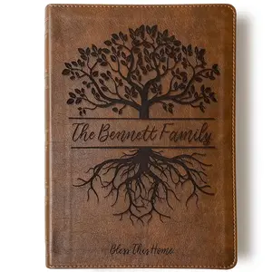 Personalized NKJV Wide Margin Bible - Family Tree Design - Add Your Family Name and Established Date