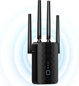 WiFi Extender Signal Booster, WiFi Booster Dual Band 5.8GHz&2.4GHz, Covers Up to 10000 Sq.ft, 1.2Gbps WiFi Repeater with One Ethernet Port, One-tap Setup