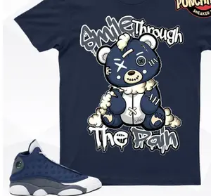Jd 13 Flint Sneaker Shirt to match Smile Through The Pain - PunchKicks Gift For Christmas