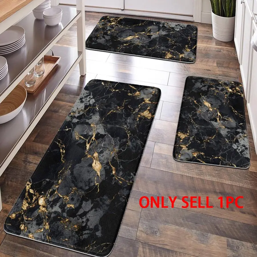 [Popular Choice]1 piece, bathroom decoration, bathroom floor mat, bathroom anti-slip mat, kitchen floor mat, bathroom set, home decoration, gray marble floor mat, Soft Absorbent Mat, simple and luxurious theme decoration, Bathroom Mats Non Slip