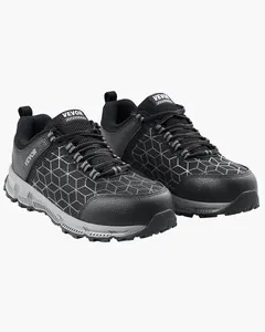 VEVOR Steel Toe Shoes for Men, Summervibes,Summervibes, US Size 9 Wide, Men’s Cushion Sport Safety Toe Athletic Work Shoe, Indestructible Safety Sneakers Lightweight,Breathable Industry Construction Work Shoes, Black