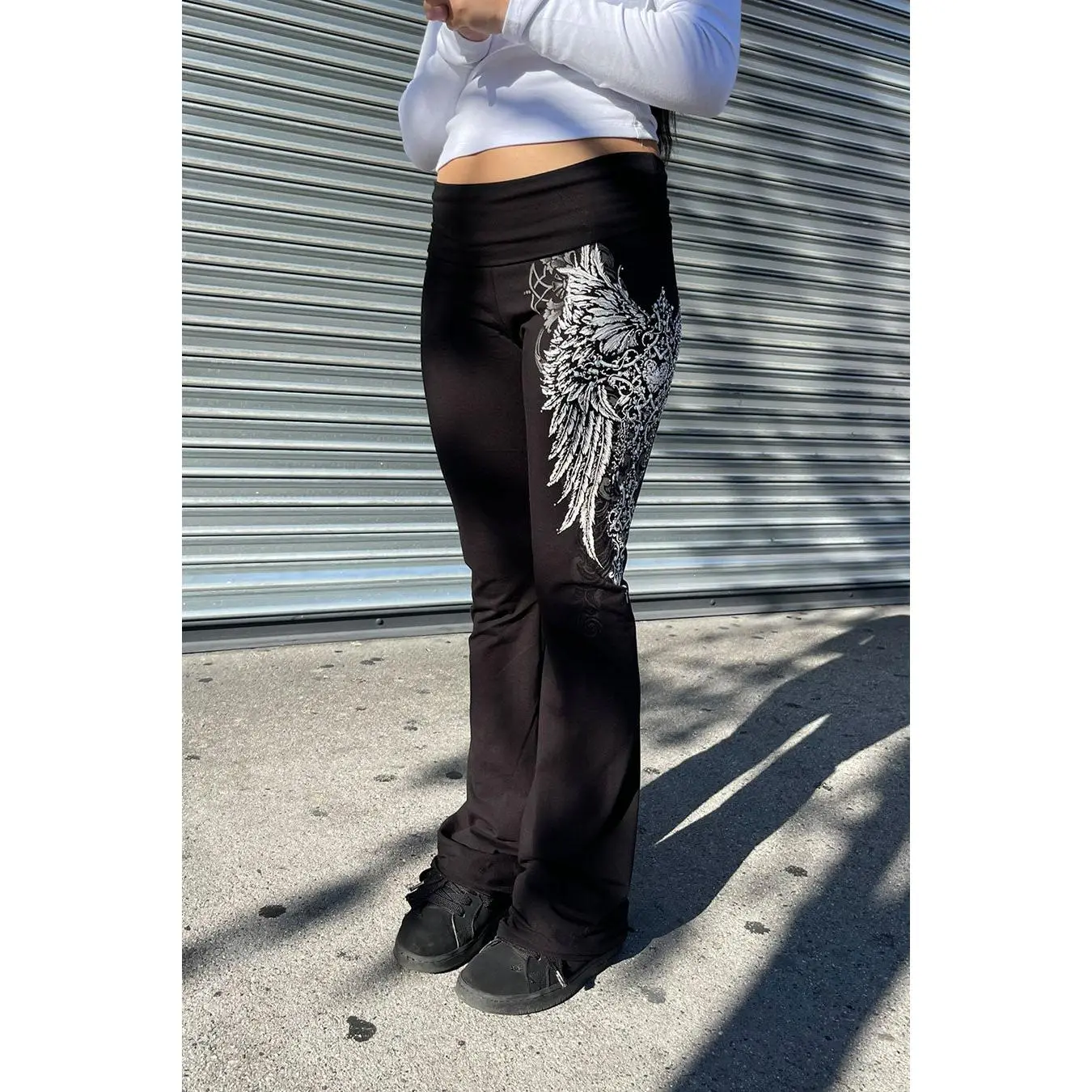 パンツ Rare Black Coating Flare Pants y2k 00s y2k flare pants - TikTok Shop