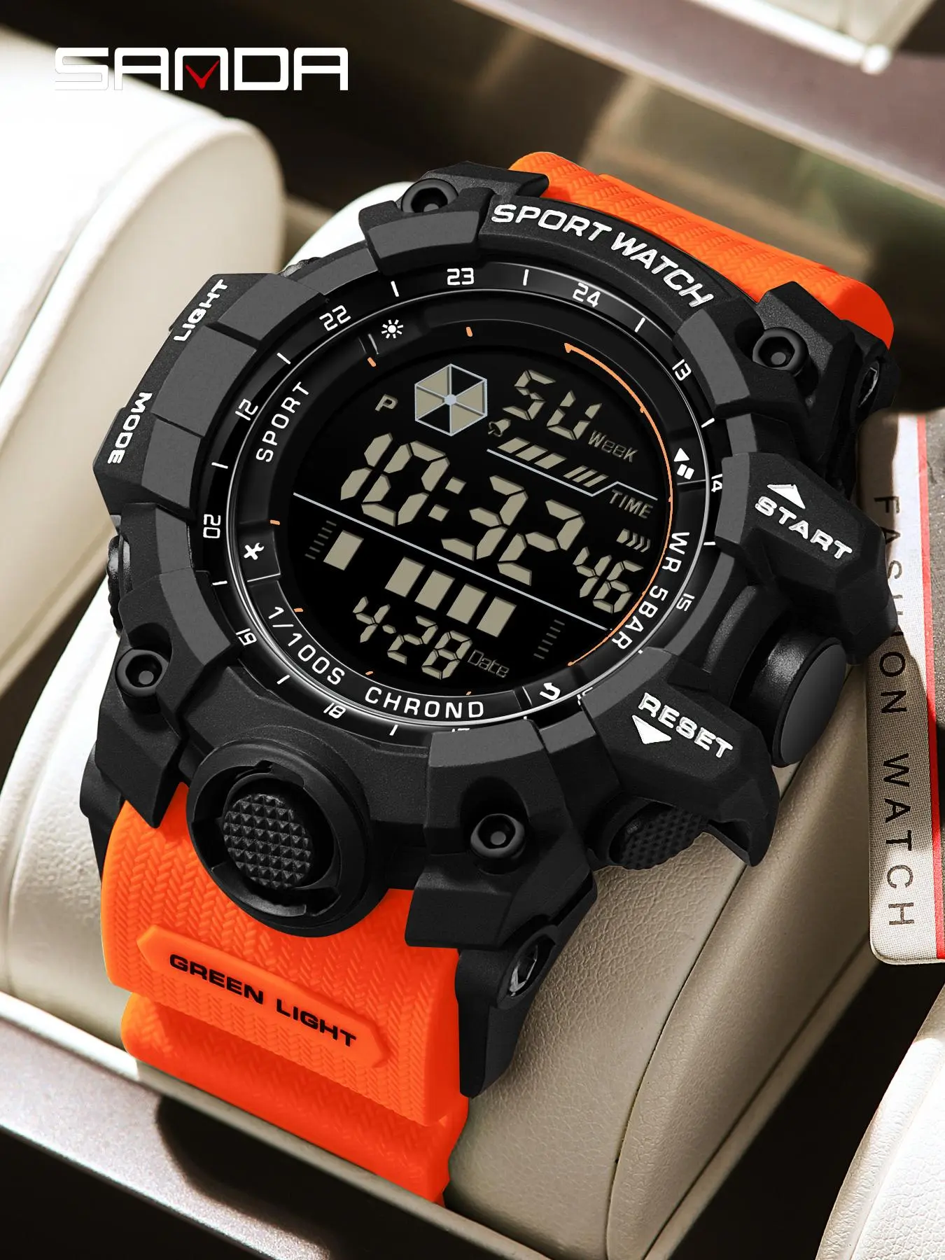 Men's Fashion Digital Watch, Waterproof Multifunctional Watch, Casual Sporty Digital Wristwatch with Luminous Dial & Alarm Mode, Waterproof Electronic Watch with Box, Modern Waterproof Watch, Trendy Multifunctional Watch