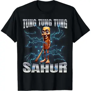 TLXT 100% Cotton Unisex Tung Tung Tung Sahur T-Shirt women graphic shirts