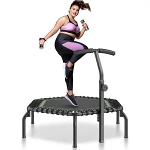 VEVOR Mini Trampoline, 54.5 Inch Fitness Rebounder, Max Load 450 lbs Exercise Trampoline, Stable Quiet Small Trampoline with 3 Levels Height Adjustable Foam Handle, for Adults Indoor/Garden WorkoutVEVOR Super Brand Day
