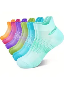6 Pairs Women's Low-Cut Compression Socks, Shock Absorption Heel & Ankle, Ideal for Running, Hiking, Jogging, Promotes Circulation