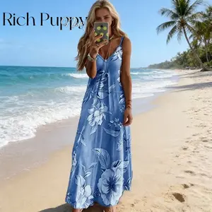 S-5XL Women's Floral Bodycon Dress - Sexy Spaghetti Strap Party Dress with Multi- Options |   Summer  outfits  Slimming Midi Length & Curve Accent Bohemian Sleeveless Casual Womenswear Mom's gift