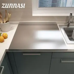 Zunnasi Food Grade Stainless Steel Cutting Board Set, Dishwasher Safe, Durable Non-Slip, Protects Countertops, Multiple Sizes, Kitchen Baking Camping, Cooking Cutting Board