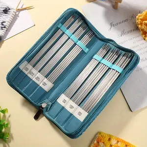 Knitting Needle Set, comes with a storage case, includes 7 sizes of double-pointed needles (2 mm to 5 mm), suitable for knitting sweaters, socks, DIY projects, and more—an essential tool for creative projects: the Knitting Needle Set