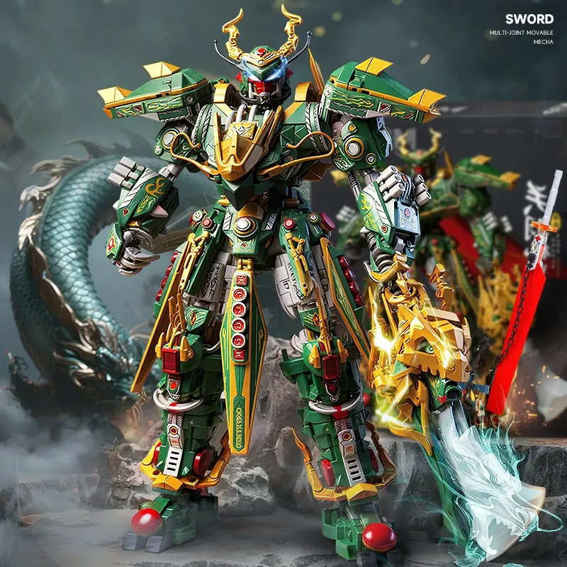 1923pcs Superhero Guan Yu Mecha God Robot Building Kit, Model Kit, Blocks Set, Building Block Sets, High Difficulty Assembly Toy for Boys & Adults, Perfect Gift for Halloween Christmas Birthdays