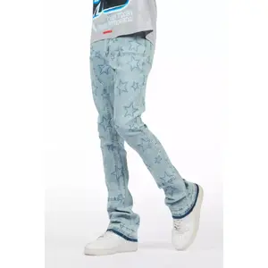 Starship Light Blue Stacked Flare Jean