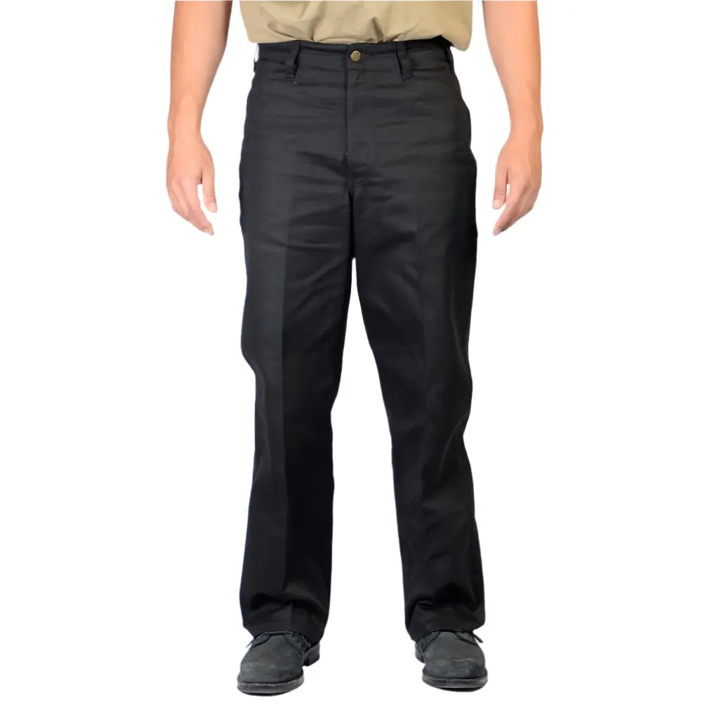 Ben Davis Men's Original Poly-Cotton Twill Pants - Black, Mid Waist, Body-Fitting, Minimalist, Below Ankle, Button-Adorned Fly, Pocketed, Machine-Washable, Casual, Elevated, All-Season Menswear Bottoms, Body-Fitting Men's Pants, Button-Adorned Men's Pants