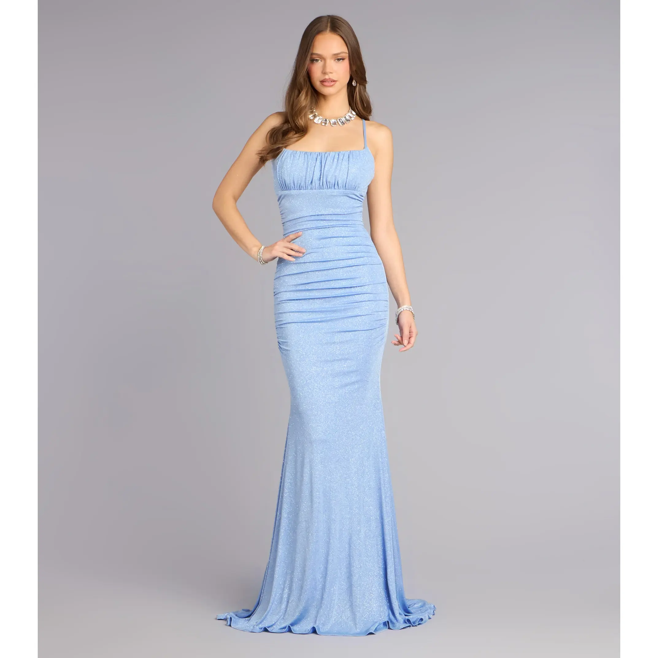 Kelsie Glitter Knit Mermaid Formal Dress
