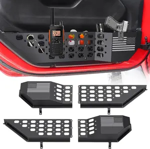 Metal Front Door Pocket Storage Box for Jeep Wrangler JL JLU 4XE 2018-2025 & Gladiator JT 2020-2022 2023 2024 2025 Accessories Door Storage Organizer Molle Panels (Not for Power Seats), 2PCS