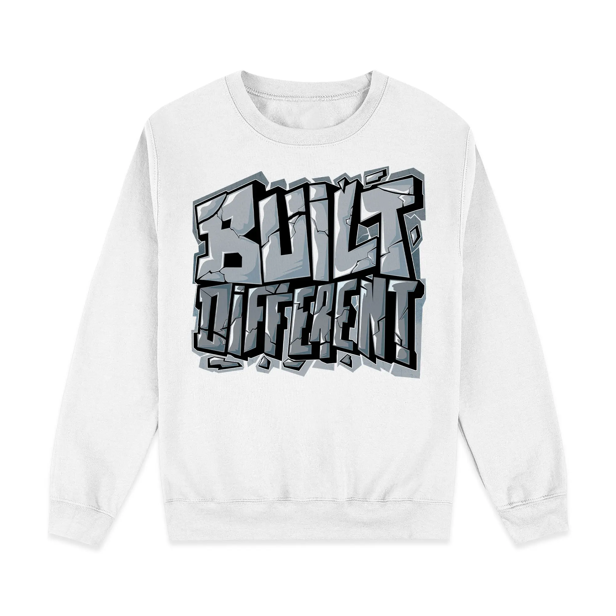 Built Different Sweatshirt Match Retro 12s Wolf Grey | Color-Match Design | Adjustable Fit (S-5XL) | Shirt To Match Sneaker