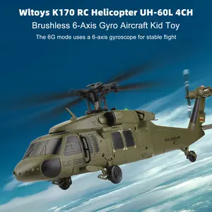 Wltoys K170 RC Helicopter UH-60L 4CH Brushless 6-Axis Gyro Aircraft Kid Toy