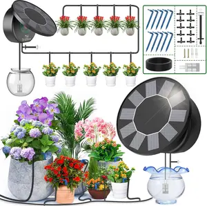 2026 New Drip Irrigation System - Solar Drip Irrigation Device, No Power Required，Circular Cap, Automatic Drip Irrigation Kit, Suitable for Indoor and Outdoor Balconies, Gardens, Plants, with an Irrigation Controller Equipped with 10-Meter Drip Pipes