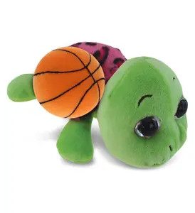 DOLLIBU Big-Eyed 6" Soft Plush Stuffed Sea Turtle Toy, Fluffy Filling, Pink Shell