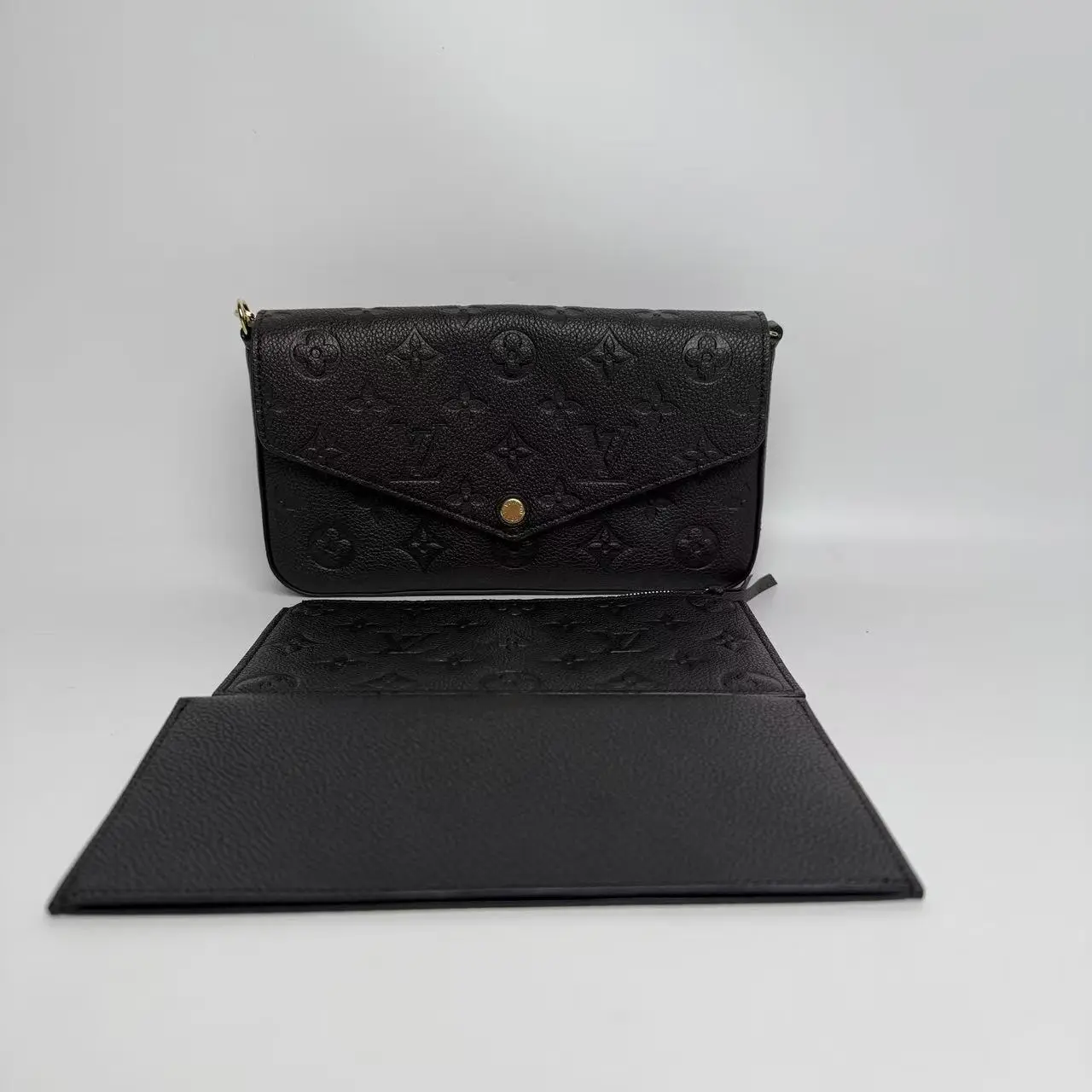 Pre-owned Louis Vuitton leather Crossbody bags felicie pochette black【Senza 2】