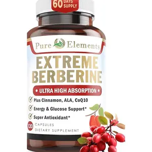 Extreme Berberine 500mg Complex with ALA, Coq10, Turmeric, Cinnamon, Bitter Melon, banaba Leaf, Korean Panax, Royal Jelly, and 21 Herbs for Healthy Blood Sugar Support and Overall Health and Immunity