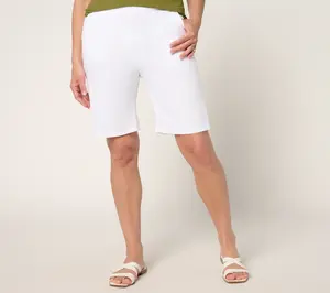 Denim & Co. Regular Color Flat Front Side Pocket Short
