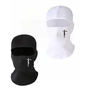 1 Pair Black & White Print Balaclava Ski Mask - All Seasons Sun Protector Neck Gaiter, Men Women Travel Sports Scarf