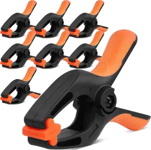 8-Pack Spring Clamps Heavy Duty, 5-inch Large Plastic Clamps for Crafts with 2-3/8Inch Jaw Opening for DIY, Gluing, Clamping and Securing