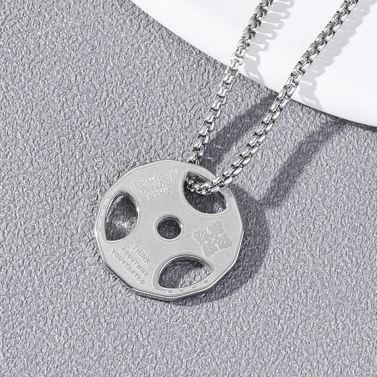 fitness dumbbells, pendants, necklaces, sports men's personality is versatile, sports barbell necklaces