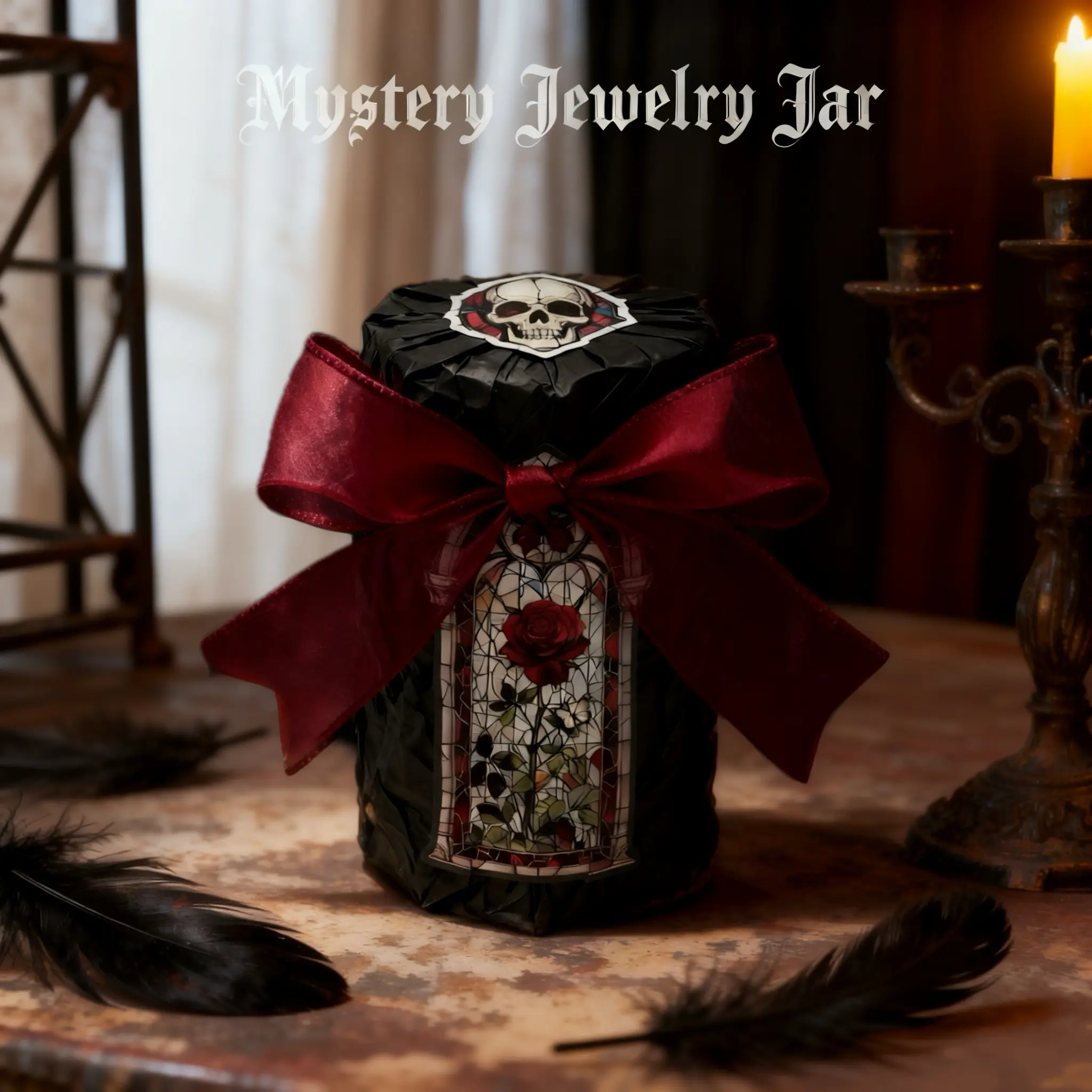 【Gift-Wrapped】Light Goth Jewelry Jar – Unique Birthady Gift Costume Jewelry for Her, Perfect  Bestie Surprise ,Antique jewelry set summerwins