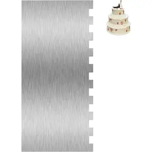 Cake Scraper Smoother Cake Decorating Supplies Kit 8.6 Inch Metal Bench Scraper for Baking Buttercream Smoother Stainless Steel Frosting Cake Comb Edge Side Jagged Comb for Cream Cake-5
