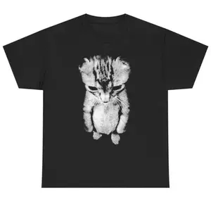 El Gato Munchkin Kitten Art T-Shirt Featuring 100 Percent Premium Cotton Fabric