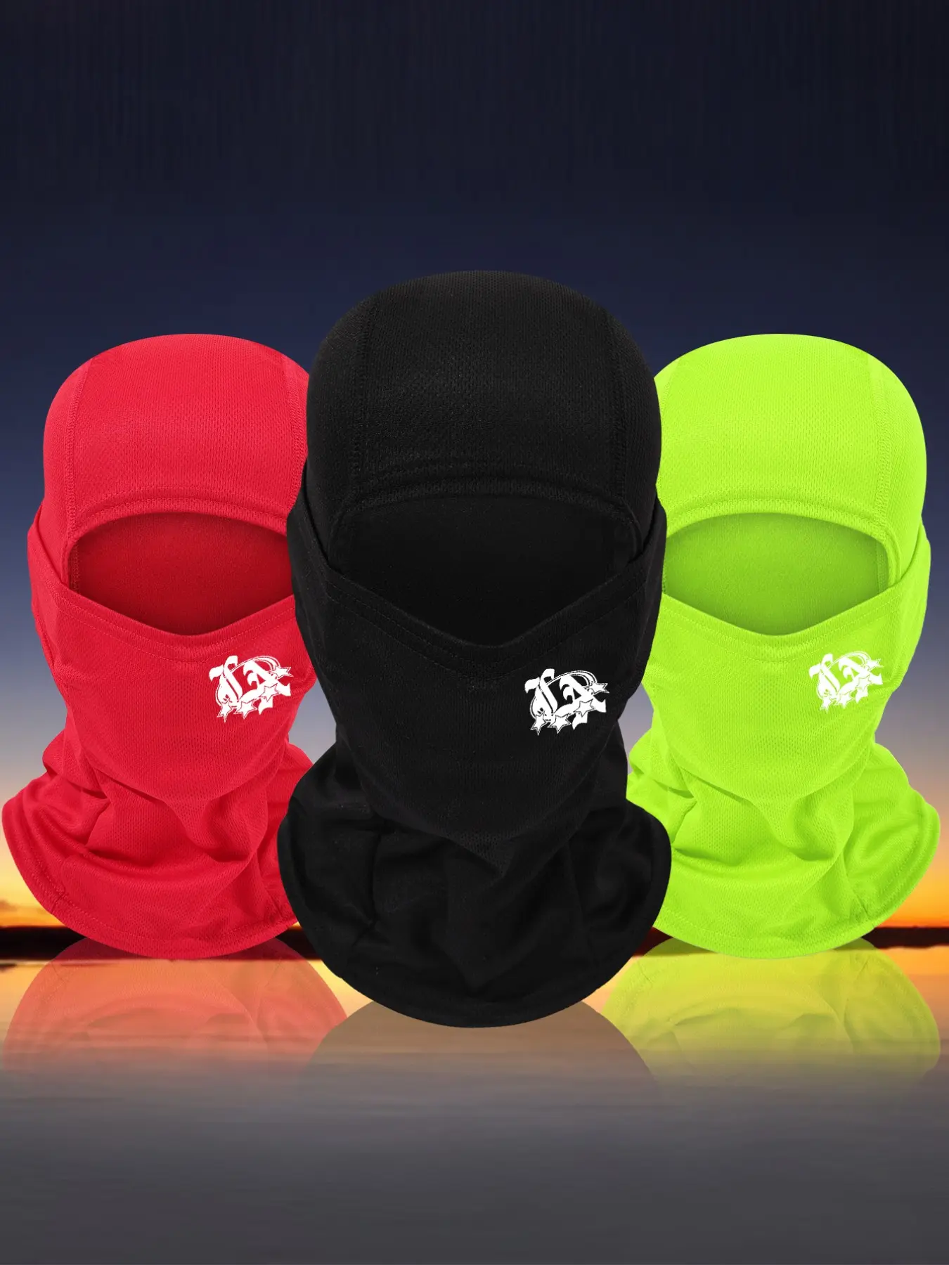 Eye-Catching Ta Logo Full Head and Neck Mask, Full Balaclava, Breathable Quick Drying Mesh, Dustproof Windproof, Suitable for Daily Commuting Cycling City Outings